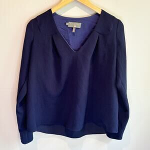 Cotelac Navy Blue Textured Blouse Top - size 0 (US 4)
